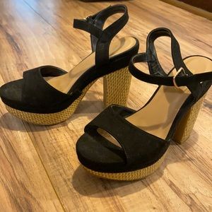 Miss Lola black wedges size 5.5